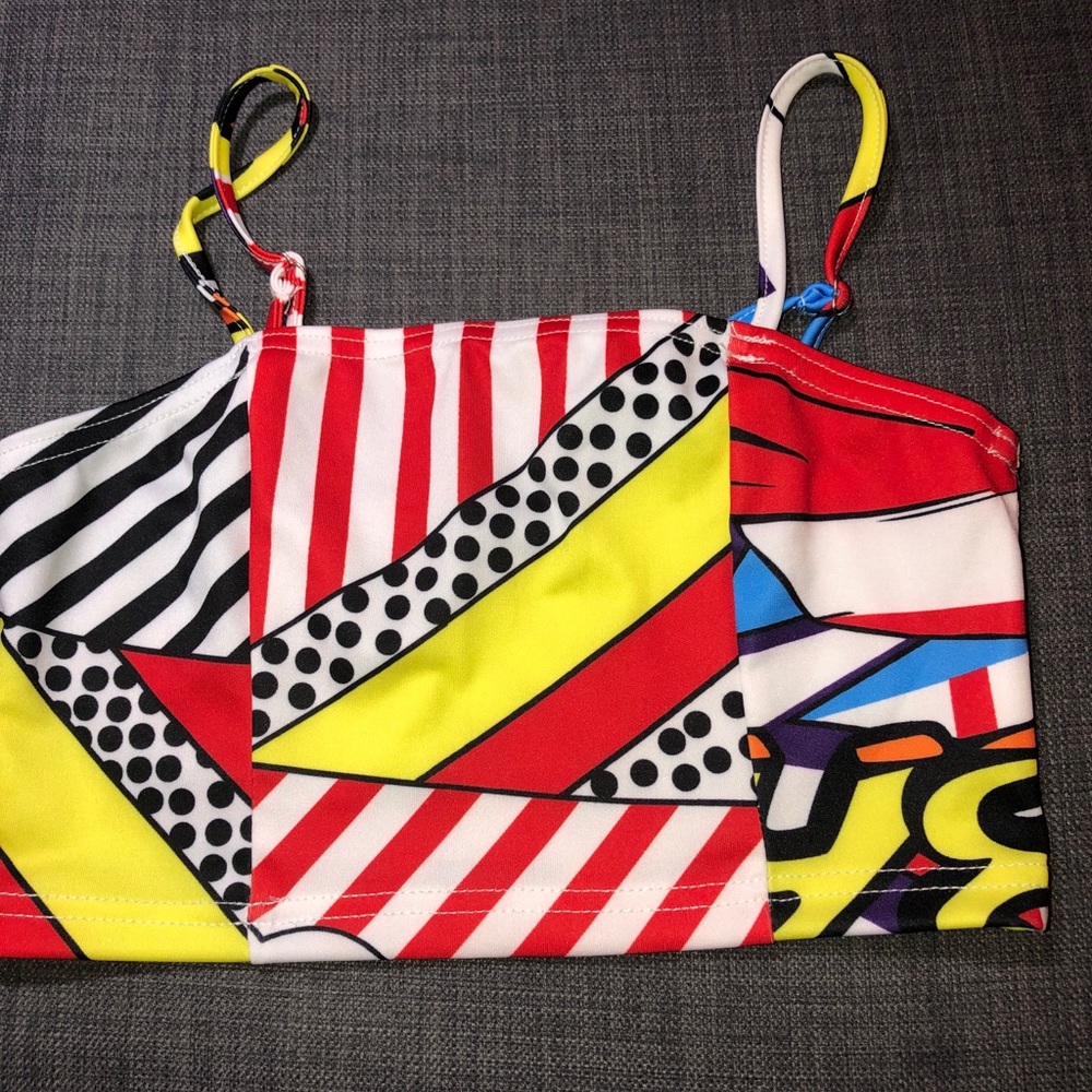 Pop art print crop tank